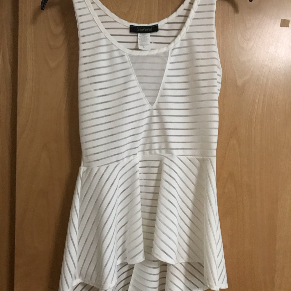 White peplum top